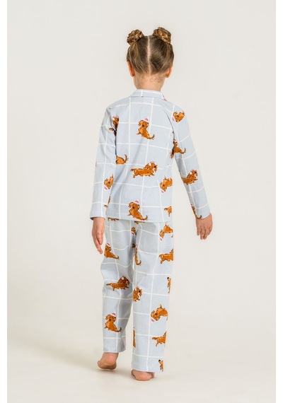 Rolypoly Kız Çocuk Cute Puppy Mavi Gömlek Pijama Takımı Rp3908-c-v2 Rp3908-c-v2