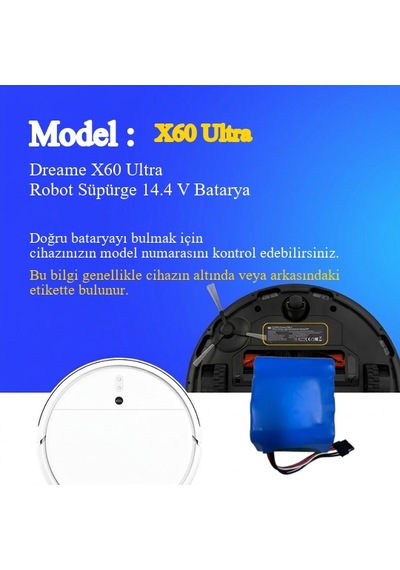 Dreame X60 Ultra Robot Süpürge 5200 Mah Batarya