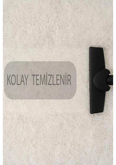 Peluş Post Halı Yumuşak Dokulu Modern Salon Oturma Odası Çocuk Odası Hol & Antre Halısı Krem Krem
