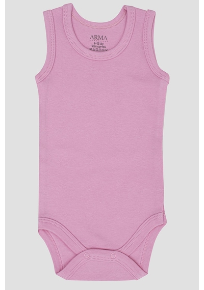 Arma Yıldız %100 Organik Pamuk 3'lü Pembe Bebek Atlet Çıtçıtlı Zıbın Body Pembe