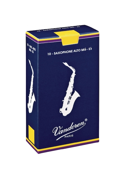Vandoren Sr2115 Alto Saksafon Kamışı No:1,5 Profesyonel 10'lu Paket, Tradisyonel Mavi Kutu Serisi, Berrak Ve Zengin Ses Karakteri