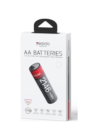 Yp88 4 Adet Şarj Edilebilir Yüksek Verimli 1430 Mah 1.5v Aa Pil - Siyah