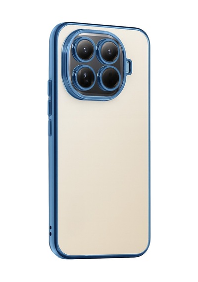Xiaomi Mi 15t Pro Uyumlu Kılıf Renkli Çerçeve Şeffaf Yüzey Lens Korumalı Kılıf Ve Kapak Açık Mavi