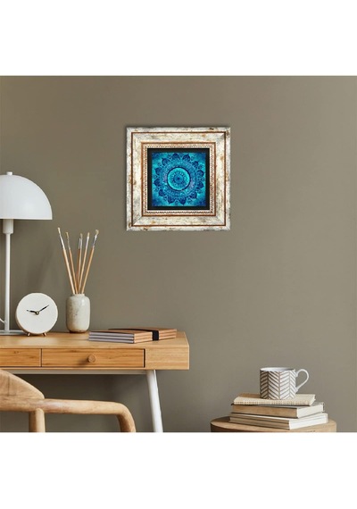 Mandala Taş Duvar Tablosu - Çerçeveli Taş Tablo - Dekoratif Duvar Sanatı - Modern Ev Ve Ofis Duvar Dekoru T1-227