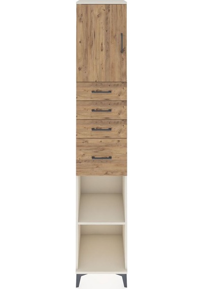 Hyperion Dolap 3 Raflı 4 Çekmeceli Tek Kapaklı 44x44x243 Aytaşı-çam Aytası