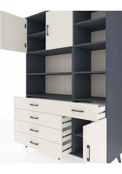 Hyperion Dolap 9 Raflı 5 Çekmeceli 3 Kapaklı 132x44x195 Antrasit-aytaşı/aytaşı Aytası/aytası Hyperion Dolap 9 Raflı 5 Çekmeceli 3 Kapaklı 132x44x195 Antrasit-aytaşı/aytaşı Aytası/aytası
