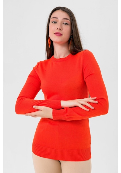Miss Poem Kadın Uzun Bisiklet Yaka Basic Kışlık Oranj Triko Kazak Turuncu Miss Poem Kadın Uzun Bisiklet Yaka Basic Kışlık Oranj Triko Kazak Turuncu