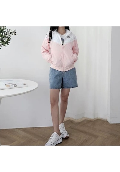 Sportswear Windrunner Full Zip Hoodie Kadın Ceket Ndd Sport Pembe