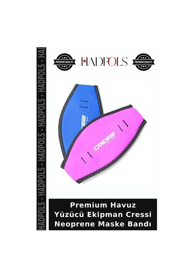Premium Havuz Yüzücü Ekipman Cressi Neoprene Maske Bandı Pınk