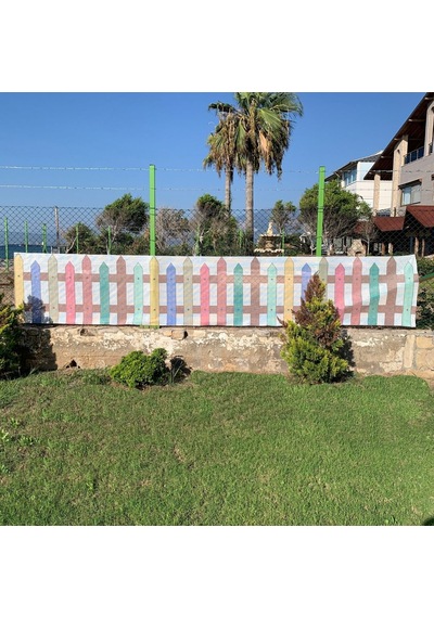 Baskılı Balkon Çit Filesi 1m X 5m Model C - Cırt Kelepçe Hediyeli