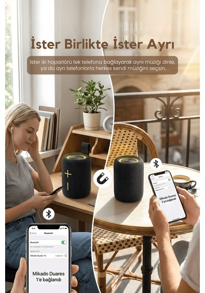 Md-4bt Duares Siyah 40w 4000mah + 4000mah Tf-aux-tws-ıpx6 Mıknatıslı Bluetooth Hoparlör