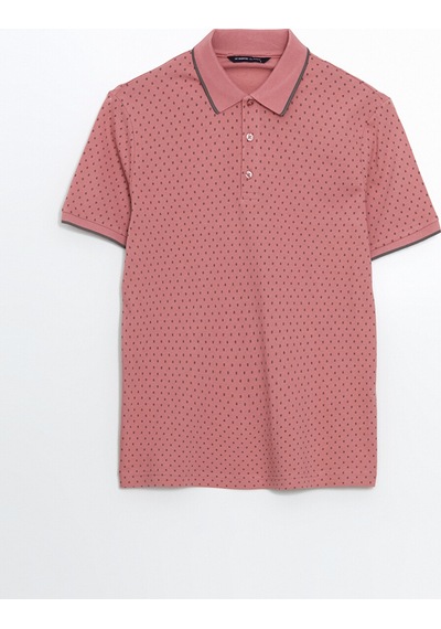 Lcwaıkıkı Classic Pembe Polo Yaka Kısa Kollu Desenli Pike Erkek Tişört