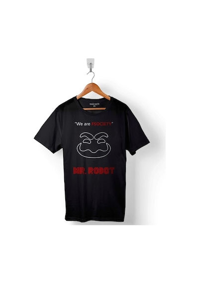 Mr. Mr Robot Who Is Fsocıety Ben Robot Baskılı Tişört Unisex T-shirt 001