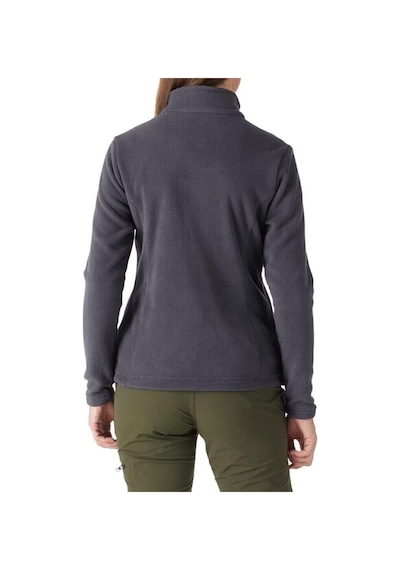 Genius Store Tam Fermuarlı Kalın Outdoor Kadın Polar Ceket Füme