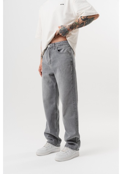 Respire Erkek Washed Baggy Pantolon Açık Gri
