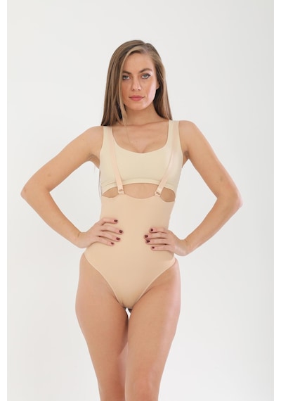 Fit Women Lazer Kesim Askılı Slip Korse Ten