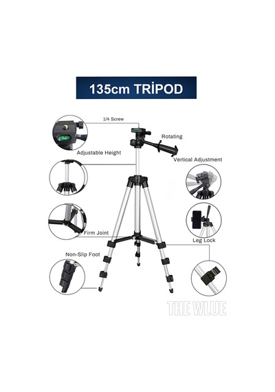 Profesyonel Outdoor Tripod 135cm Tüm Dslr Kameralarla Uyumlu Vide