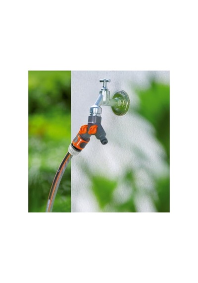 Gardena 2 Yollu Vana: 26,5 Mm G 3/4 İnç Dişli Musluk İçin Su Dağıtıcı, İki Cihazın Aynı Anda Bağlanması İçin, Her İki Çıkış Ayarlanabilir 938-20