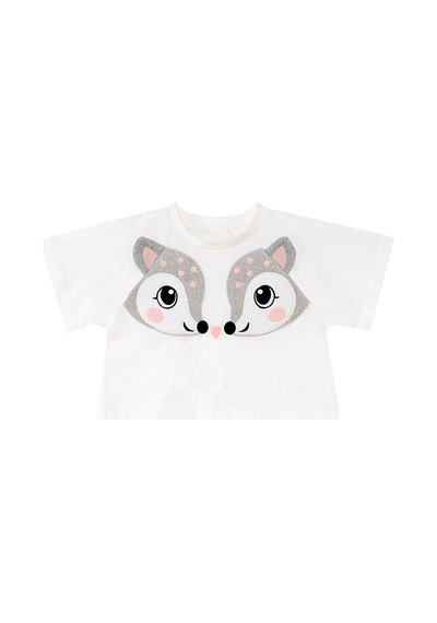 İkiz Ceylan Kız Çocuk Yazlık Crop T-shirt Fırfırlı Şort Takım