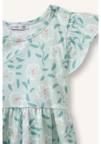 Defacto Desenli Askılı Elbise Kız Bebek H2176a526smgn1114 Yeşil-gn1114