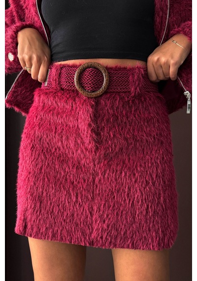 Verymoda F 1984 Kemerli Etek Bordo