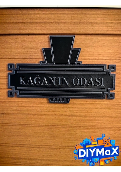 Kişiye Özel İsim Yazılı Dekoratif Kapı Tabelası Duvar Süsü Renk Seçimi Ve Metin Size Öze - Siyah