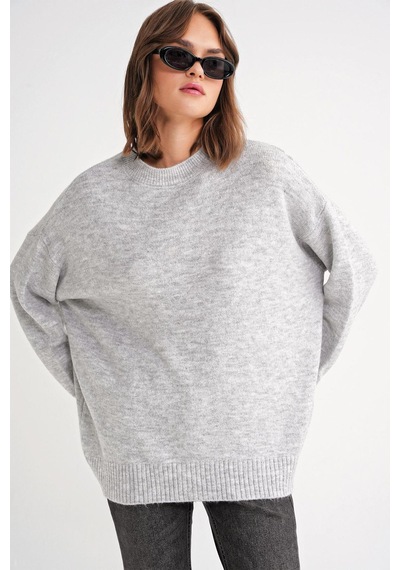 Hiccup Mixray Oversize Triko Kazak Gri
