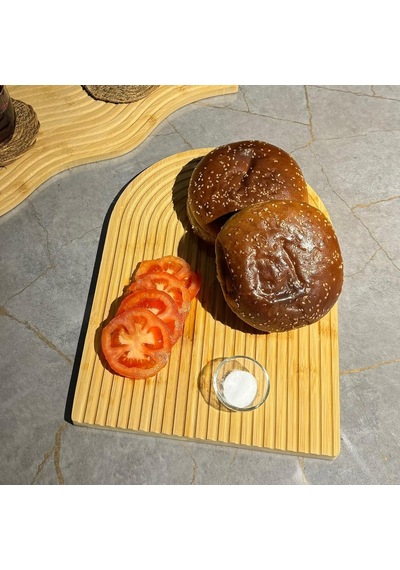 Dekoratif Oval Kesme Ve Sunum Tahtası, Bambu, 32.5 X 24.5 Cm, Doğal Çok Renkli