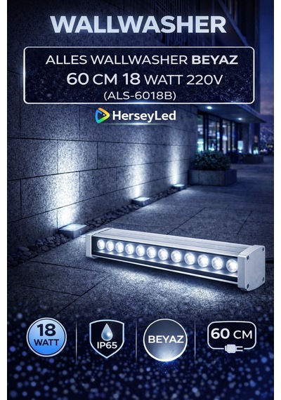 Alles Wallwasher Beyaz 60 Cm 18 Watt 220v Beyaz