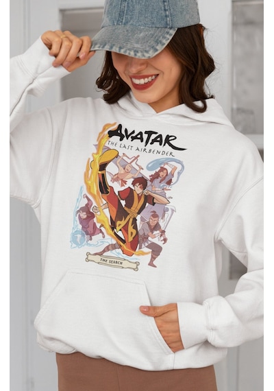 Sevbano Avatar The Last Airbender Baskılı Unisex Oversize Anime Karakter beyaz