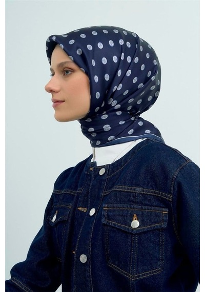 Armine İpek Eşarp 2026 Yaz - 9544-81 Lacivert Twill