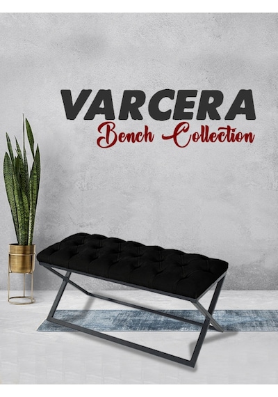 Varcera Siyah Chester Model Kapitoneli Puf&bench&koltuk&oturma Bankı&teddy Puff&yatak Odası Takımı Önü&ucu