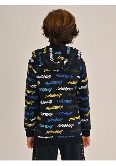 Fenerbahçe Lacivert Tribün Pattern Çocuk Sweatshirt Fb Laci Yeni