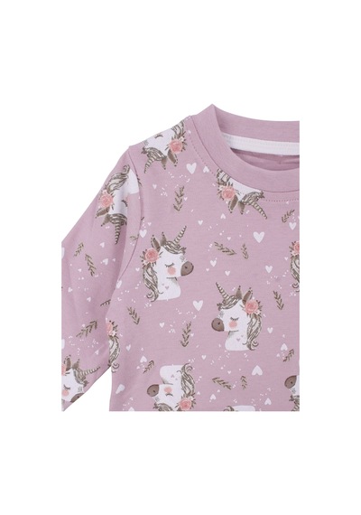 By Bebekodam Kız Bebek Mor Unicorn Baskılı Pijama Takımı