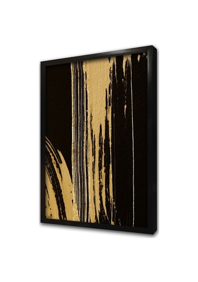 Altın Kelebek Ve Soyut Üçlü Çerçeveli Mdf Tablo Seti-172257