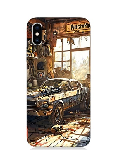 Apple Uyumlu iPhone Xs Garaj Arabası Desenli Silikon Kılıf