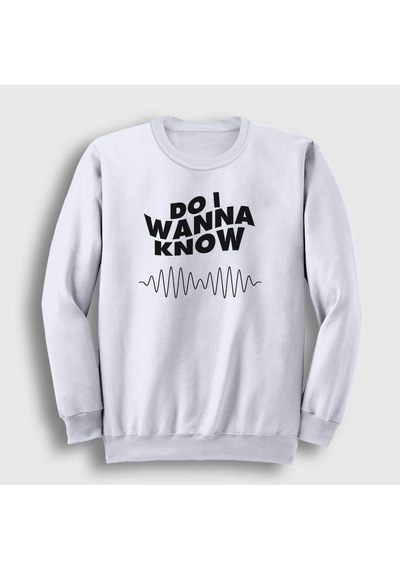 Presmono Unisex Know Arctic Monkeys Sweatshirt Beyaz