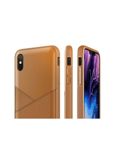 Vrs Apple Uyumlu iPhone Xs Max İle Leather Fit Label Kılıf Brown