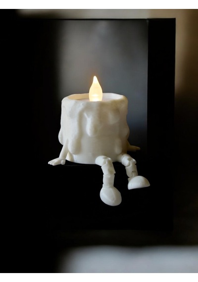 Hareketli Ayaklı Tealight Mum Figürü - Eriyen Sevimli Biblo Dekoratif Mumluk Çok Renkli