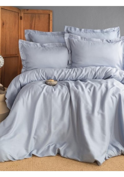 Apricitas Home Ellie Blue Çift Kişilik %100 Bambu Pamuk Saten Nevresim Takımı Ap53t20211148