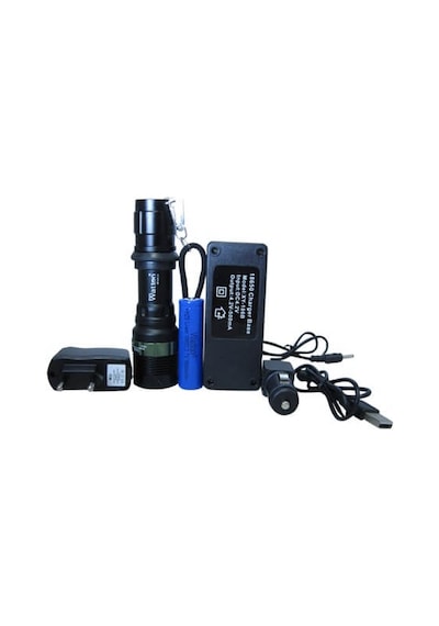 Watton Wt-012 Şarjlı Zoomlu El Feneri Siyah