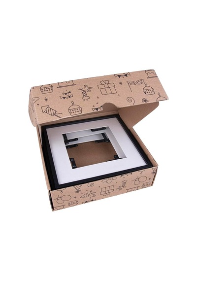 Yapışkanlı Sök-tak Paspartulu Siyah 21x21cm Kare Fotoğraf Çerçevesi - 3'lü Paket