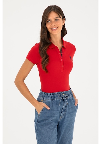U.S. Polo Assn. Kadın Kırmızı Basic Polo Yaka Tişört 50280060-VR171