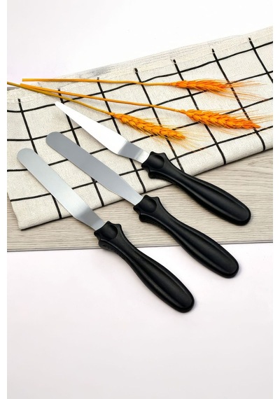 Çelik Silver Pasta Krema Sıva Kek Spatula Seti Sunum Mt233 Çelik Gri Diğer