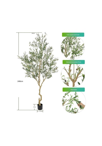 Yapay Zeytin Ağacı Lüx 240cm Doğal Gövdeli Gerçek Görünümlü Yapay Ağaç