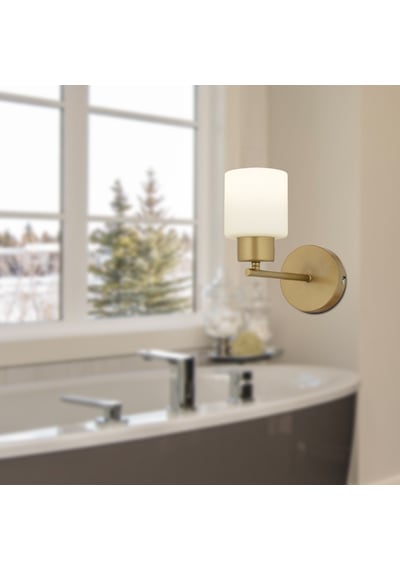 Lima Eskitme Beyaz Cam Duvar Lambası Yatak Odası-Yatak Başı-Banyo Beyaz