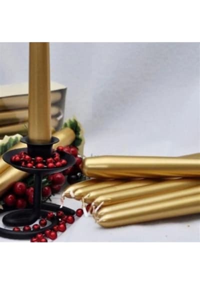 Şamdan Mumu 4 Adet Şamdan Mum Varaklı Altın Dore Mum PM-GOLD ŞAM