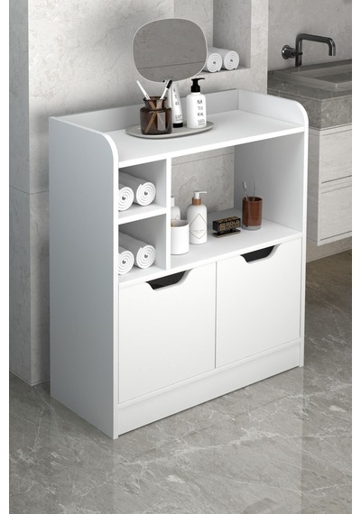 Çok Amaçlı Banyo Dolabı Beyaz 86 Cm Çok Renkli