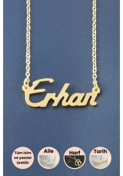 Erhan İsimli Kolye Sarı