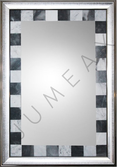 Jumeax Mermer Moz001 Mozaik Dikdörtgen Ayna 65x45 Gri - Siyah